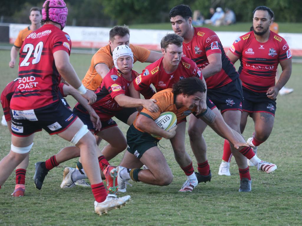 GCDRU grand final rematch, round 9. Surfers Paradise Dolphins v Griffith Uni Colleges Knights. June 8 2024, picture: Richard Gosling