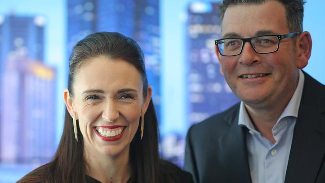 New Zealand Prime Minister Jacinda Ardern with Victorian Premier Daniel Andrews. Picture: Getty