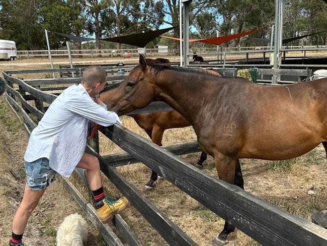 Rose with the horses at the Gordon sanctuary. Picture: Facebook