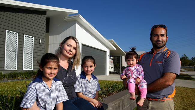 Farzeen Samadani, his wife Vanessa and kids Amirah 8, Layla 6, and Zarah 1, live at Yarrabilba, one of SEQ's fastest growing regions. Pics Adam Head