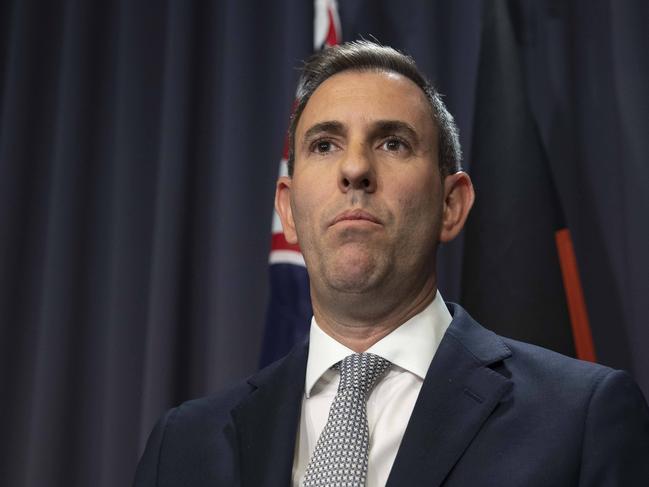 Treasurer Jim Chalmers during a press conference in Canberra. Picture: NCA NewsWire / Gary Ramage