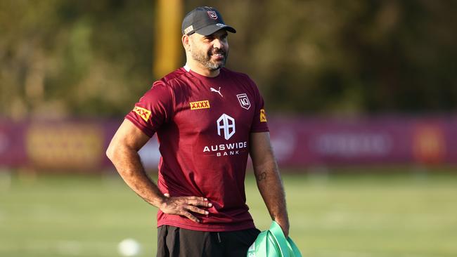 Greg Inglis is part of Queensland’s coaching group. Picture: Chris Hyde/Getty Images