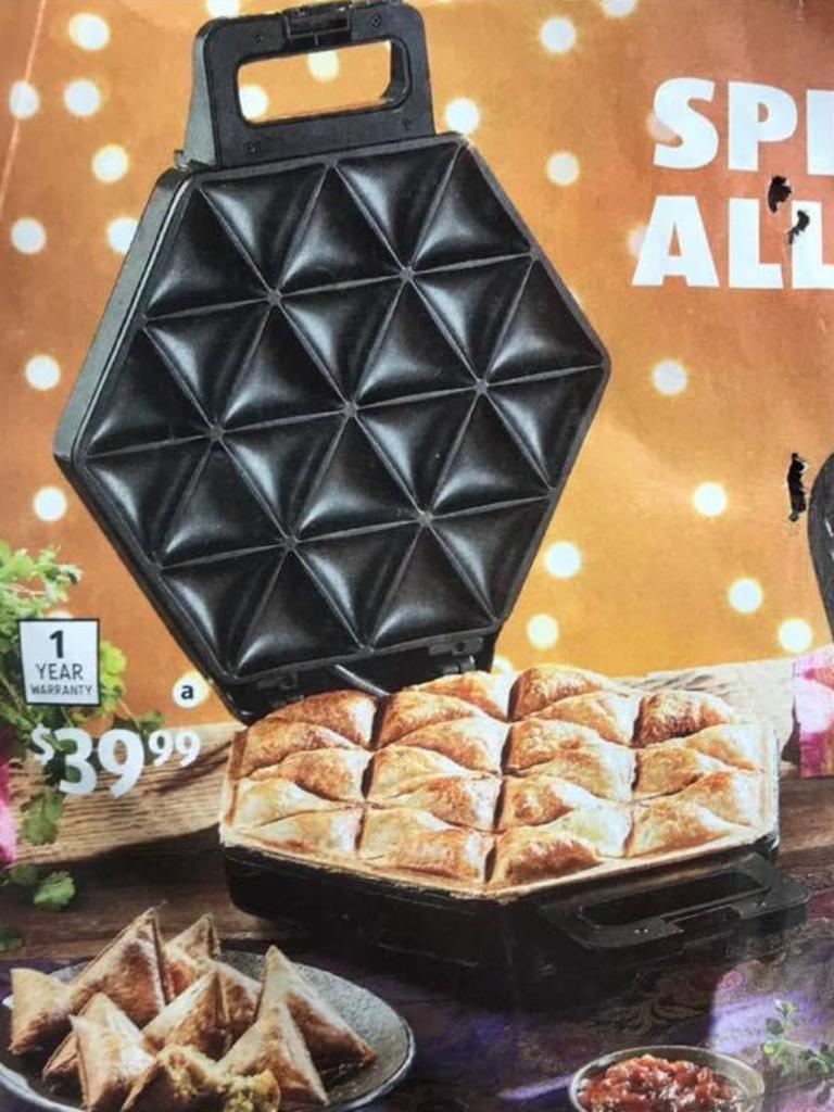 Aldi shoppers are loving the German retailer’s $40 samosa maker. Picture: Facebook