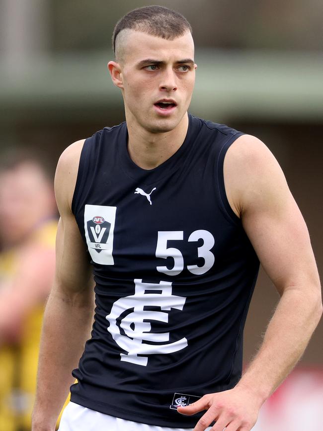 Mature-age recruit Alex Cincotta is hoping for a round 1 start. Picture: Jonathan DiMaggio/AFL Photos/via Getty Images