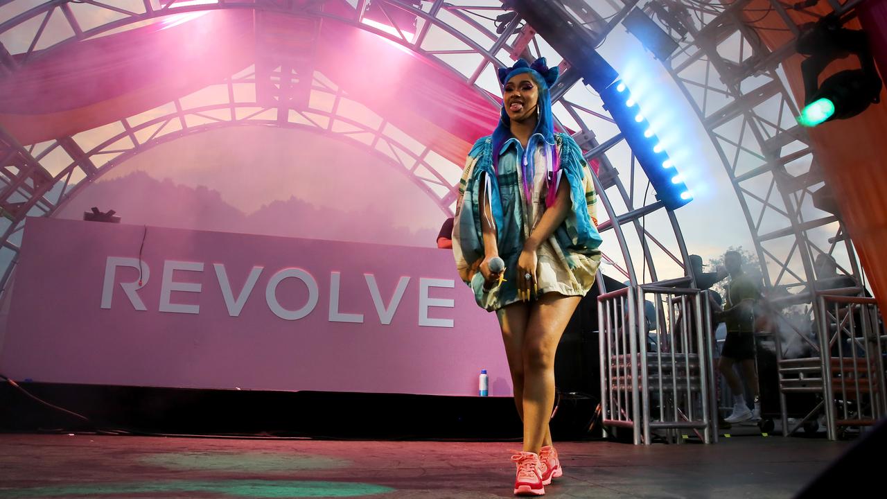 ‘Mini Coachella’. Cardi B performed at #REVOLVEfestival — one of the most talked-about parties in the desert. Picture: Rachel Murray/Getty Images for REVOLVE