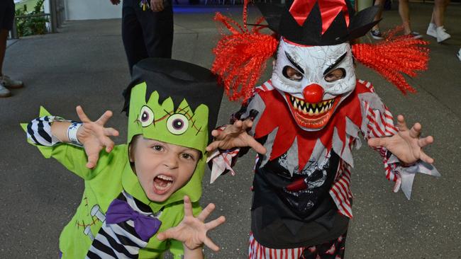 Tai and Kove Roberts at Spooky Nights at Sea World, Main Beach. Picture: Regina King