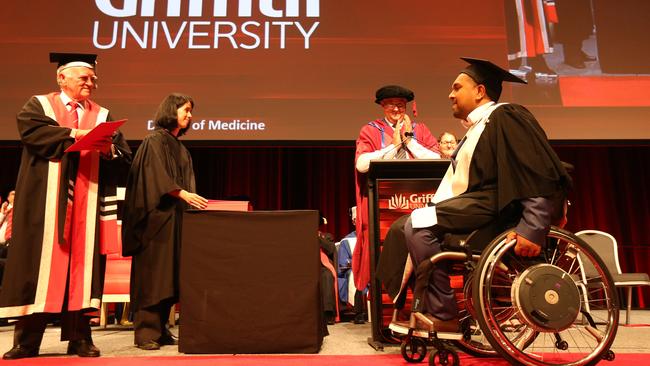 Dinesh Palipana at his Griffith School of Medicine graduation ceremony. Photo: Mike Batterham