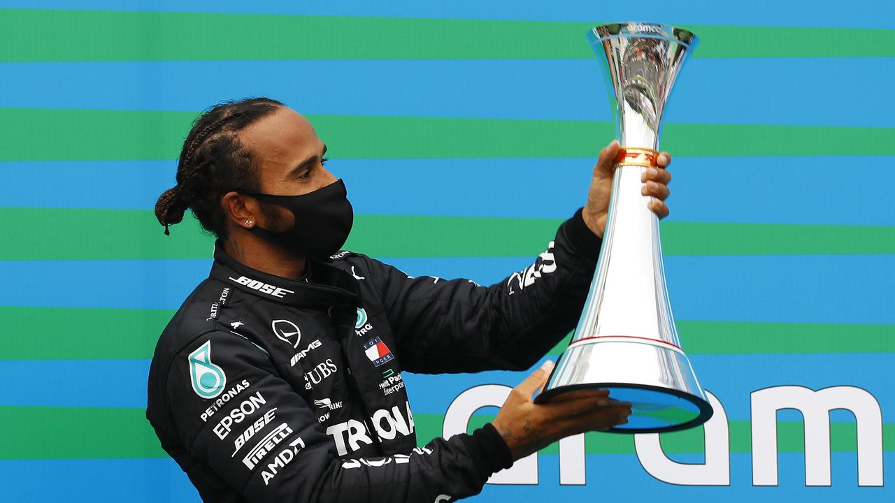 Lewis Hamilton wins trophy at British Grand Prix designed by Aford Awards