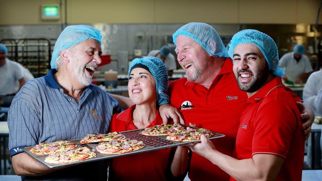 Gourmet Concetta's Cuisine works out of the Vili's factory. Vili Milisits with Concetta, John and Michael Riemelmoser at the factory.
