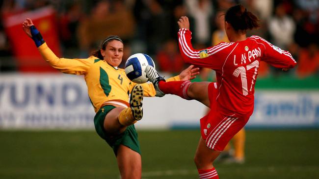 Matildas player Dianne Alagich in the AFC Asian Cup final against China at Hindmarsh Stadium in 2006.