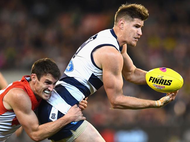 Zac Smith playing for the Geelong Cats in 2017. (Photo by Quinn Rooney/Getty Images)