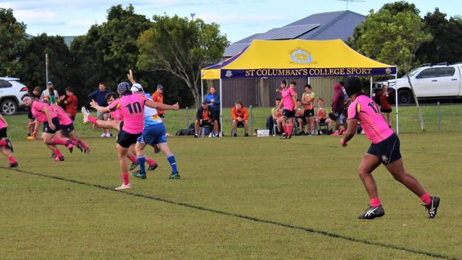 St Columban's College beginning the TAS First XV proceedings on Saturday afternoon.