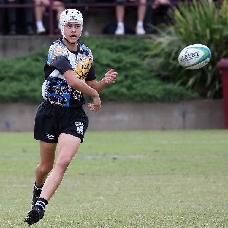 Blaze Mohi. AIC First XV rugby Iona College vs St Peters, Indooroopilly. Picture: Liam Kidston