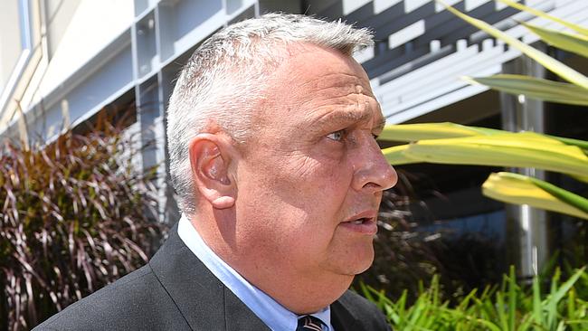 Dreamworld safety officer John Clark leaving the inquest into the Dreamworld tragedy. Picture: AAP