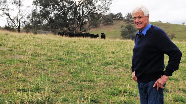 Land lover: Bryan Ward at his 160ha farm at Table Top in NSW. Picture: Fiona Myers