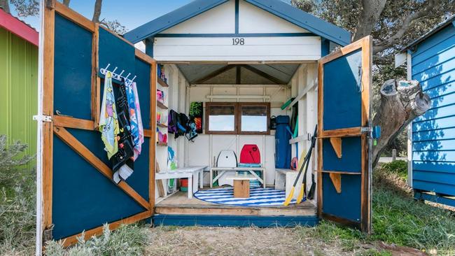 Inside a Dromana beach box.