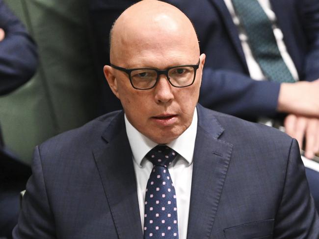 CANBERRA, AUSTRALIA, NewsWire Photos. AUGUST 7, 2023: Leader of the Opposition Peter Dutton during Question Time at Parliament House in Canberra. Picture: NCA NewsWire / Martin Ollman