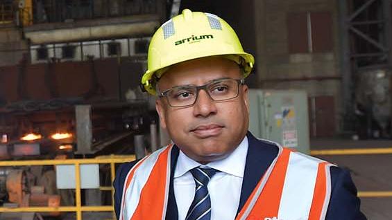 EMBARGO FOR TWAM 12 OCT 2019  NO REUSE WITHOUT PERMISSIONHead of GFG Sanjeev Gupta visits the Arrium Steel plant in Whyalla, South Australia. Monday, July, 17, 2017. British industrialist Sanjeev Gupta plans to invest $1 billion or more in Arrium's Whyalla Steelworks to ensure its future viability. (AAP Image/David Mariuz) NO ARCHIVING