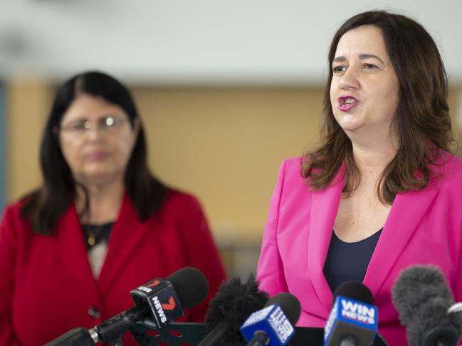 Premier Annastacia Palaszczuk (right) and Education Minister Grace Grace