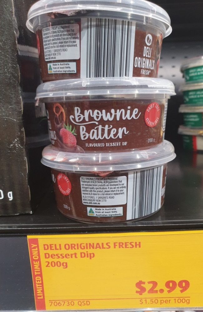 The brownie dip is gluten and dairy free. Picture: Facebook