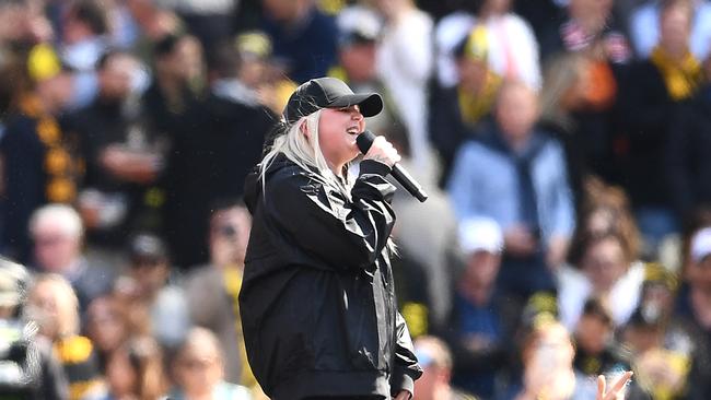 AFL Grand Final act Tones and I was not to everyone’s taste, but she is no Meatloaf. Nobody can ever come close to being that bad. Picture: Quinn Rooney/Getty