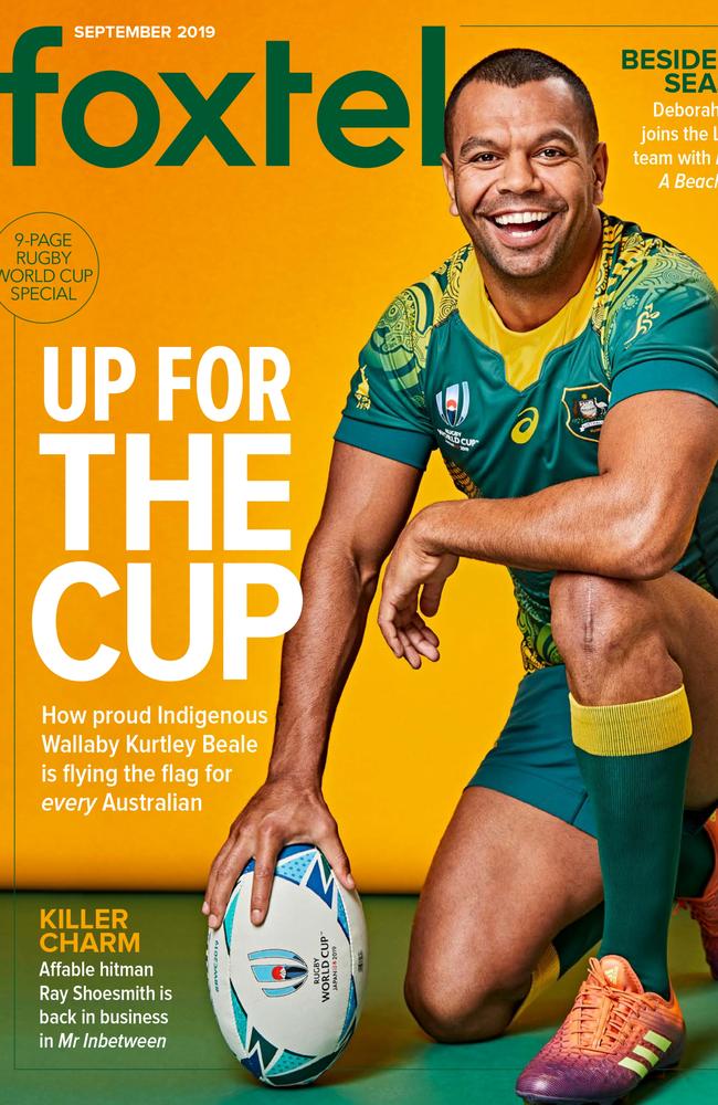 Beale pictured for Foxtel magazine ahead of Fox Sports' Rugby World Cup coverage. Picture: Yianni Aspradakis