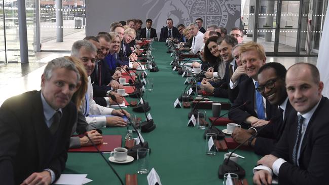 Britain's Prime Minister Boris Johnson, chairs a cabinet meeting, convened at National Glass Centre in the University of Sunderland, the first city to declare its support for Brexit when results were announced after the 2016 referendum. Picture: AP