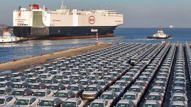 Port strikes slowed deliveries of new cars. Photo: AFP / China OUT