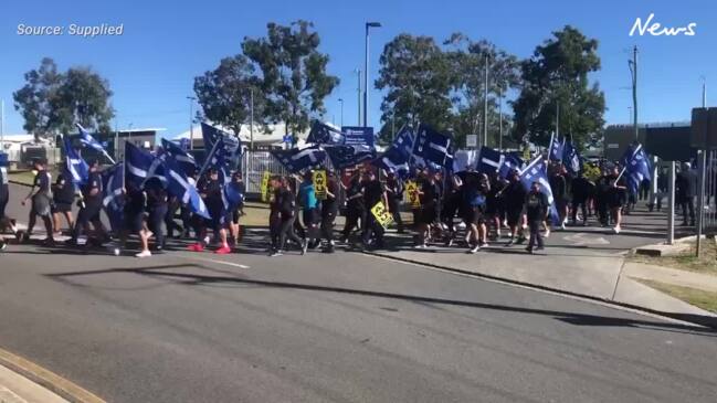 Detention centre workers walk off the job