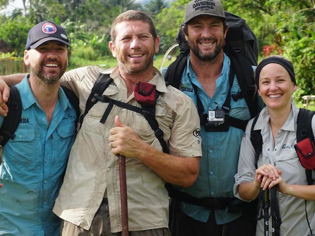 James Rochford, Bryan Fletcher, Nathan Hindmarh and Jess Yates on the Kokoda Trail. Picture supplied