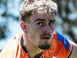 Lachlan Galvin sporting a new pre-season look. Picture: Wests Tigers