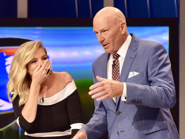 Newman unveiled a new look on The Footy Show.
