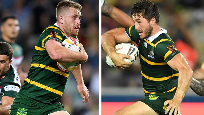 Cameron Munster and Ben Hunt during the 2017 RLWC. Pics: AAP (L), NRL Photos (R)