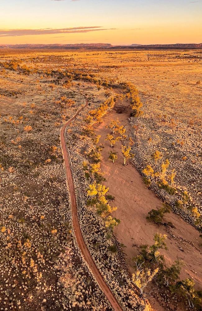 Sunrise over the desert in the Northern Territory. Picture: Kate Dinning