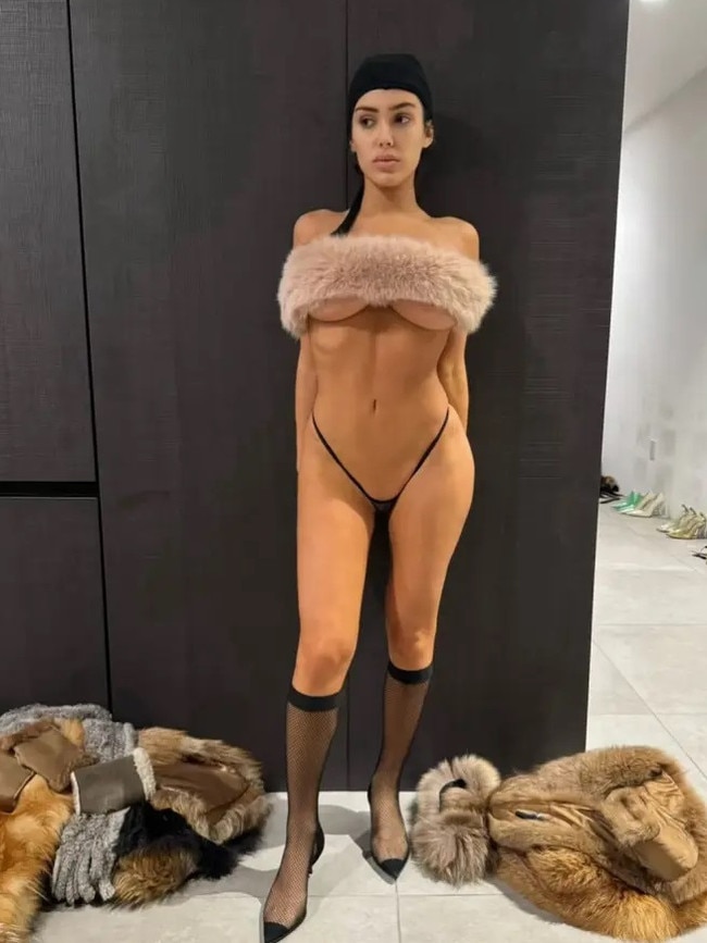 Censori frequently makes headlines for her bizarre, near-nude outfits. Picture: kanyewest/Instagram