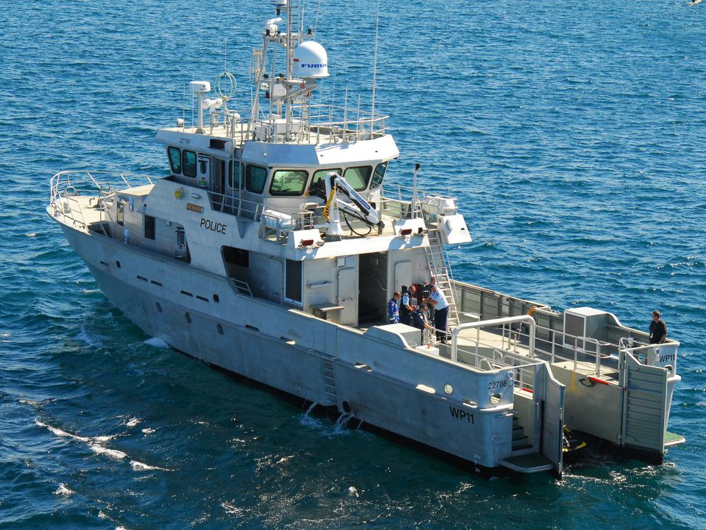 Using NSW Police vessel Nemesis, officers from both NSW Police and ABF boarded the ship and found illegal tobacco. Picture: Supplied