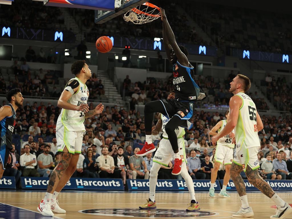 Big Jo throws it down with force. Picture: Getty Images