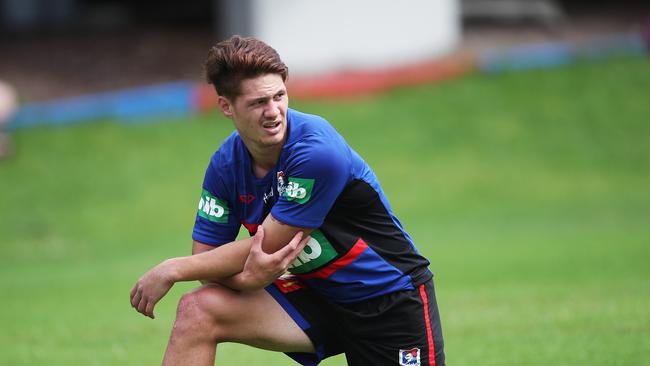 New recruit Kalyn Ponga during Newcastle Knights training in Mayfield. Picture. Phil Hillyard