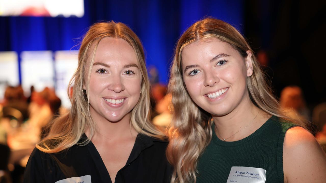 Darci Anderson and Megan Neilson at the TSS Foundation Breakfast, Gold Coast Convention and Exhibition Centre. Picture, Portia Large.