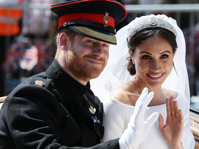 Prince Harry and wife Meghan Markle. Picture: Aaron Chown/AFP