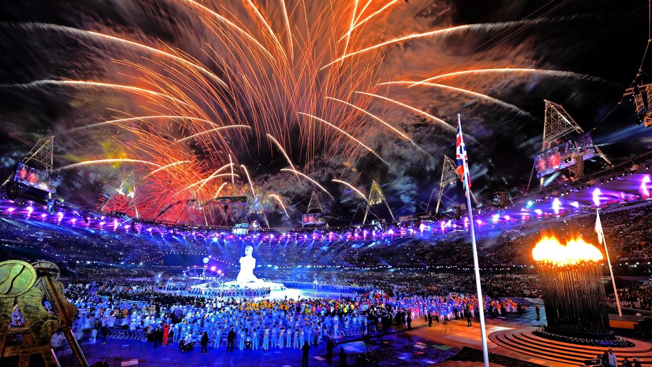 Fireworks light up the stadium at the opening ceremony of the London 2012 Paralympics. Picture: Images Getty