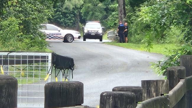 Police at Tallebudgera Valley following the shooting. Picture: Facebook