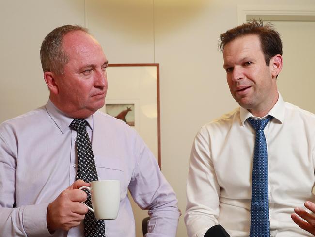 "NEWS360 PREMIUM LOCKED CONTENT: NO NEWS.COM, NO SKYNEWS, NO AUSTRALIAN"PHOTO FOR COURIER MAIL - Barnaby Joyce with Matt Canavan in Parliament House. Picture Gary Ramage