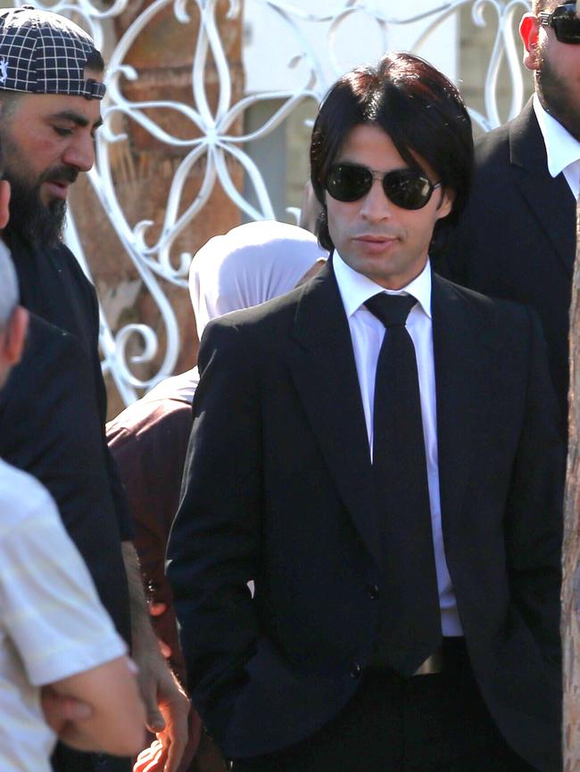 Fahdi Ibrahim at the funeral for gunned down gangster Wally Aahmad.