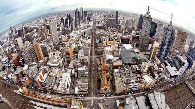 Melbourne’s CBD. Picture: David Caird