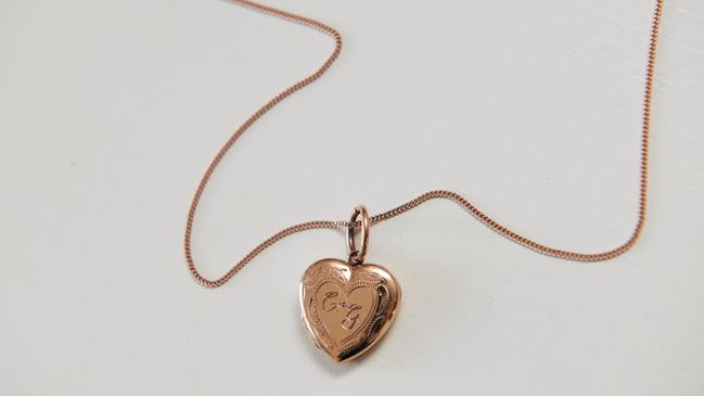 Some of Francine’s favourite things … her Mum’s locket. Picture: Eugene Hyland