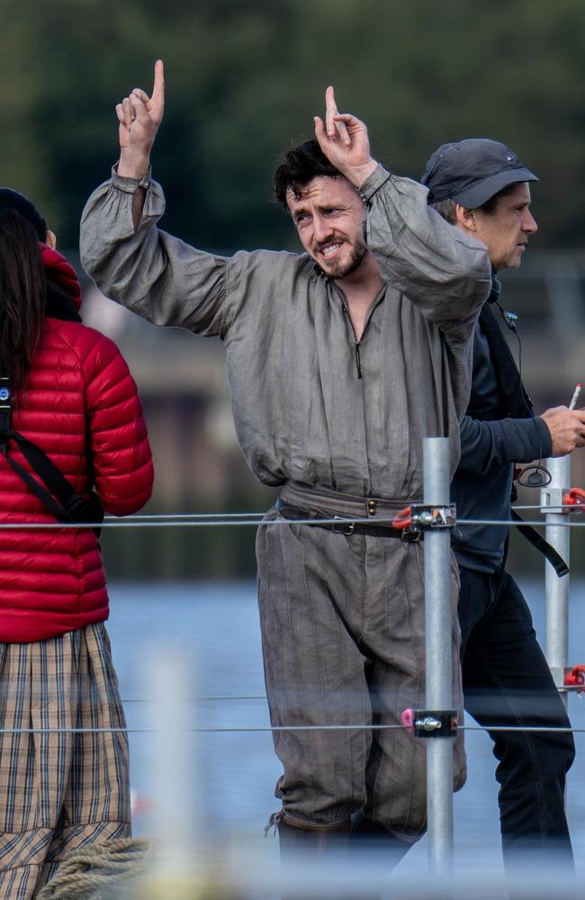 While Paul Mescal only recently finished filming Ridley Scott’s epic film Gladiator II, he’s seen here filming scenes for his next project Hamnet in London. Picture: Splash/Backgrid