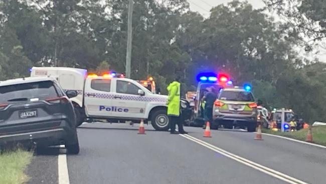 a grim scene at what is now being reported to be a fatal accident on the Kandanga Imbil Road on Wednesday afternoon, September 28, 2022.