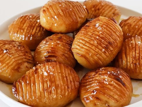 Honey hasselback potatoes.