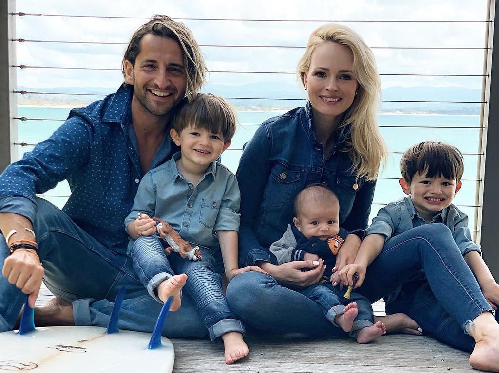 Joey Scandizzo and wife Jane and sons Jagger, Jensen and Juke. Picture: @janescandizzo Instagram